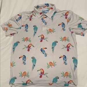 Chubbies Multicolor Parrot Print Polo Shirt